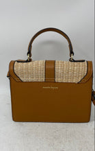 Load image into Gallery viewer, Nanette Lepore Womens Light Brown Raffia Leather Adjustable Strap Crossbody Bag

