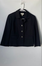 Load image into Gallery viewer, Ann Taylor Loft Womens Black Long Sleeve Spread Collar Turn Lock Jacket Size 6P
