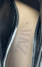 Load image into Gallery viewer, Zara Womens Black Leather Lace-Up Round Toe Platform Derby Shoes Size EUR 36
