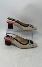 Load image into Gallery viewer, Alfani Womens Cienna Black Beige Red Square Toe Block Slingback Heels Size 8M
