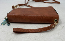 Load image into Gallery viewer, Darcy Marks Womens Brown Floral Print Leather Inner Pocket Crossbody Purse
