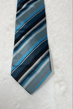 Load image into Gallery viewer, Hugo Boss Mens Multicolor Striped Silk Keeper Loop Adjustable Pointed Tie
