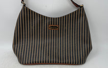 Load image into Gallery viewer, Boots N Bags Womens Brown Black Striped Inner Pockets Shoulder Handbag
