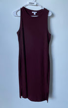 Load image into Gallery viewer, Nine West Womens Burgundy Ribbed Sleeveless Sweater Dress Size Large
