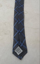 Load image into Gallery viewer, Geoffrey Beene Mens Blue Black Geometric Print Adjustable Designer Tie With Tags
