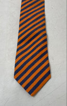 Load image into Gallery viewer, Hugo Boss Mens Orange Blue Striped Adjustable Keeper Loop Pointed Necktie
