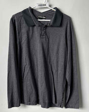Load image into Gallery viewer, Calvin Klein Mens Gray Check Cotton Long Sleeve Spread Collar Polo Shirt Size XL
