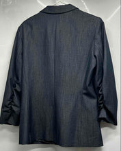 Load image into Gallery viewer, Calvin Klein Womens Blue Denim Long Sleeve Pockets 2-Button Blazer Size 14

