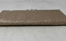 Load image into Gallery viewer, INC International Concepts Womens Gold Glitter Bow Clasp Mini Clutch Handbag
