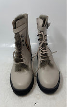 Load image into Gallery viewer, Franco Sarto Womens Canon Beige Leather Faux Fur Lace-Up Combat Boots Size 7M
