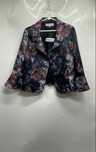 Load image into Gallery viewer, Tahari Womens Multicolor Floral Flared Sleeve Collared Three Button Blazer Sz 12
