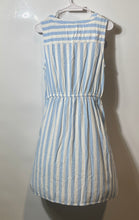 Load image into Gallery viewer, St. John's Bay Womens Blue White Striped Drawstring Waist Mini Dress Size Medium
