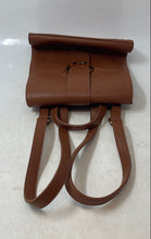 Load image into Gallery viewer, LD Womens Brown Leather Tortoiseshell Ring Adjustable Shoulder Strap Backpack
