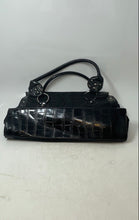 Load image into Gallery viewer, Aldo Womens Black Monogram Print Faux Leather Double Handle Shoulder Bag
