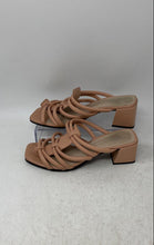 Load image into Gallery viewer, Ecco Womens Elevate Squared Nude Leather Slip-On Strappy Sandals Size 4-4.5

