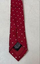 Load image into Gallery viewer, Hugo Boss Mens Red White Polka Dot Silk Keeper Loop Adjustable Pointed Tie
