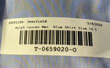 Load image into Gallery viewer, Polo By Ralph Lauren Mens Blue Cotton Custom Fit Dress Shirt Size 16.5
