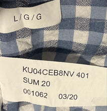 Load image into Gallery viewer, Michael Kors Mens Blue White Check Print Classic Fit Button-Up Shirt Size L
