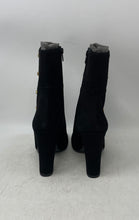 Load image into Gallery viewer, MAS34 Womens Black Suede High Block Heel Side Zip Ankle Bootie Size 9
