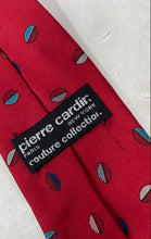 Load image into Gallery viewer, Pierre Cardin Mens Red Printed Silk Adjustable Pointed Tie One Size

