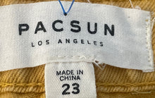 Load image into Gallery viewer, Pacsun Womens Yellow Cotton Tie Waist Raw Hem Welt Pocket Mini Skirt Size 23

