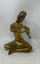 Load image into Gallery viewer, Vintage Brass Snake Charmer Musician Playing Flute Figurine Statue
