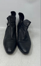 Load image into Gallery viewer, Aquatalia Womens Fiamma Black Leather Square Toe Zip Buckle Ankle Boots Size 8.5

