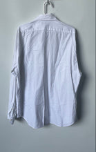 Load image into Gallery viewer, Saks Fifth Avenue Mens White Cotton Long Sleeve Slim Fit Dress Shirt Size 17.5
