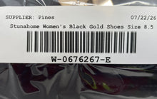 Load image into Gallery viewer, Stunahome Womens Black Gold-Tone Slip-On Platform Loafer Shoes Size 8.5
