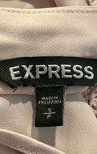 Load image into Gallery viewer, Express Womens Pink Crochet Yoke Short Sleeve Mock Neck Blouse Top Size S
