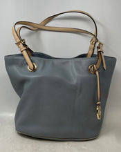 Load image into Gallery viewer, Michael Kors Womens Gray Pebbled Leather Double Handle Charm Tote Handbag
