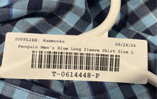 Load image into Gallery viewer, Original Penguin Mens Blue Black Check Long Sleeve Button-Up Shirt Size L
