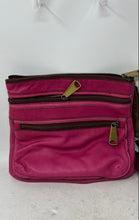 Load image into Gallery viewer, Fossil Womens Pink Leather Adjustable Strap Pockets Zip Top Lined Crossbody Bag
