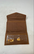 Load image into Gallery viewer, Fossil Womens Brown Pebbled Leather Credit Card Slots Snap Trifold Clutch Wallet

