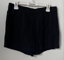 Load image into Gallery viewer, Loft Womens Black Pleated Front Elastic Waist Pull-On Hot Pants Shorts Size M
