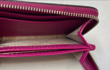 Load image into Gallery viewer, Michael Kors Womens Jet Set Pink Pebbled Leather Accordion Zip-Around Wallet

