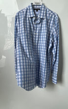 Load image into Gallery viewer, Banana Republic Mens Blue Printed Long Sleeve Dress Shirt Size Large
