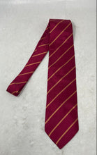 Load image into Gallery viewer, Hugo Boss Mens Pink Yellow Striped Silk Adjustable Long Formal Designer Tie
