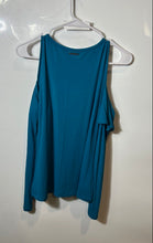 Load image into Gallery viewer, Michael Kors Womens Blue Cold Shoulder Long Sleeve Blouse Top Size Small
