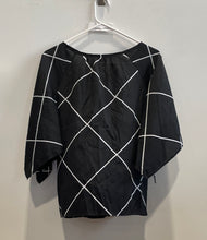 Load image into Gallery viewer, New York &amp; Company Womens Black Windowpane Plaid Short Sleeve Blouse Top Size M
