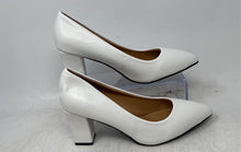 Load image into Gallery viewer, Unbranded Womens White Pointed Toe Slip-On Block Pump Heels Size 38
