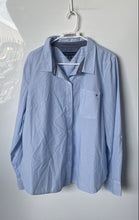Load image into Gallery viewer, Tommy Hilfiger Mens Blue Striped Long Sleeve Collared Button-Up Shirt Size XL
