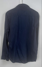 Load image into Gallery viewer, Calvin Klein Mens Blue Long Sleeve Spread Collar Button-Up Shirt Size M
