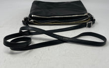 Load image into Gallery viewer, Margot Womens Black Leather Zipper Inner Divider Adjustable Strap Crossbody Bag
