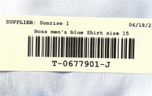 Load image into Gallery viewer, Hugo Boss Mens Blue Slim-Fit Collared Easy Iron Long Sleeve Dress Shirt Size 15
