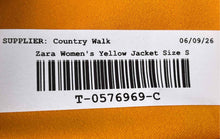 Load image into Gallery viewer, Zara Womens Yellow Long Sleeve Notch Lapel Open Front Overcoat Size Small
