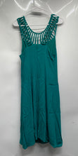 Load image into Gallery viewer, Forever 21 Womens Green Sleeveless Round Neck Cutout A-Line Dress Size M
