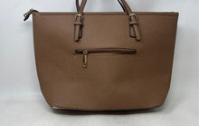 Load image into Gallery viewer, Michael Kors Womens Brown Saffiano Leather Double Handle Jet Set Travel Tote Bag
