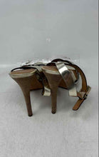 Load image into Gallery viewer, Coach Womens Dani Gold Metallic Leather Ankle Strap Platform Sandals Size 9B

