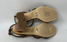 Load image into Gallery viewer, Michael Kors Womens Hazel Brown Gold Block Heel Ankle Strap Sandals Size 7.5M

